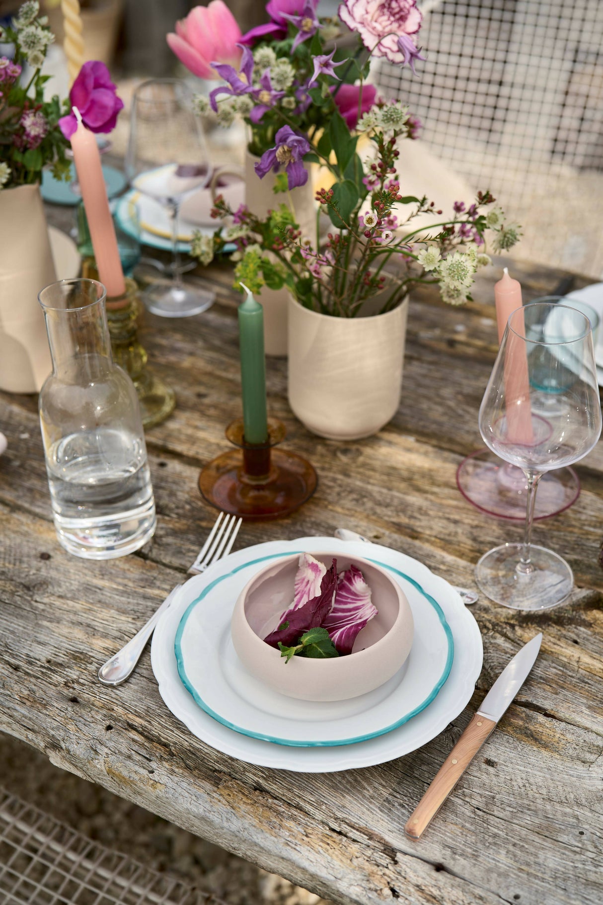 Reminiscence Green Galon - Set of plates by Degrenne Paris