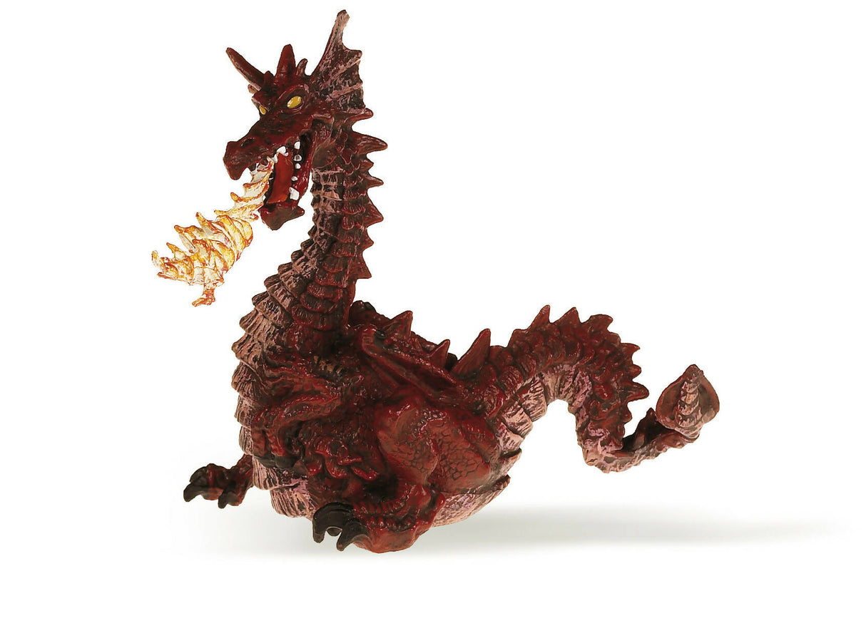 Red dragon with flame