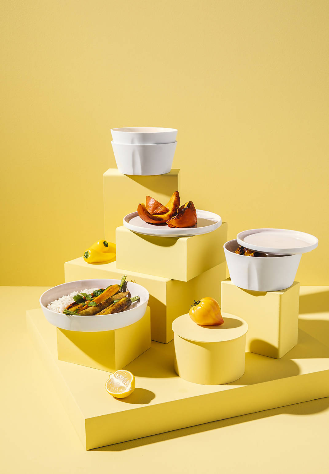 L'Econome by Starck Set of Plates by Degrenne Paris