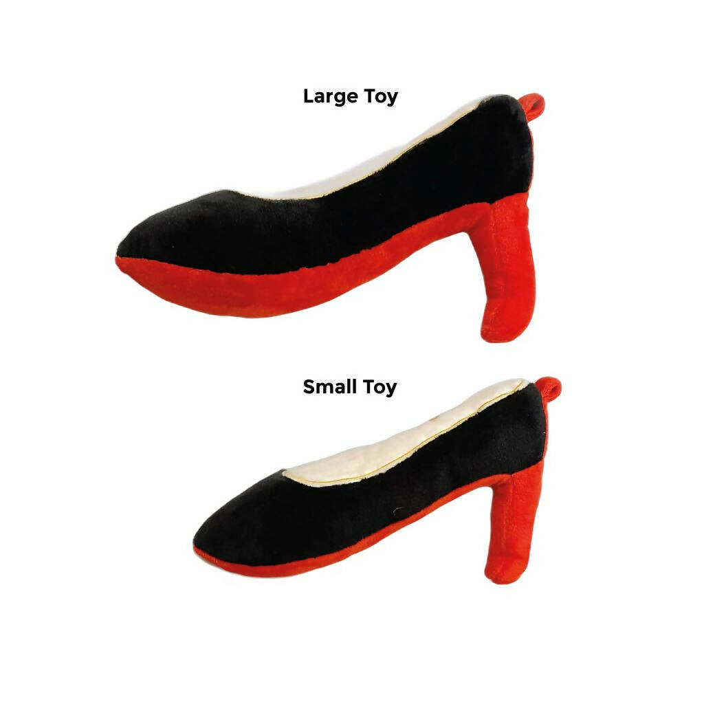 Red Heel Squeaky Dog Shoe Toy
