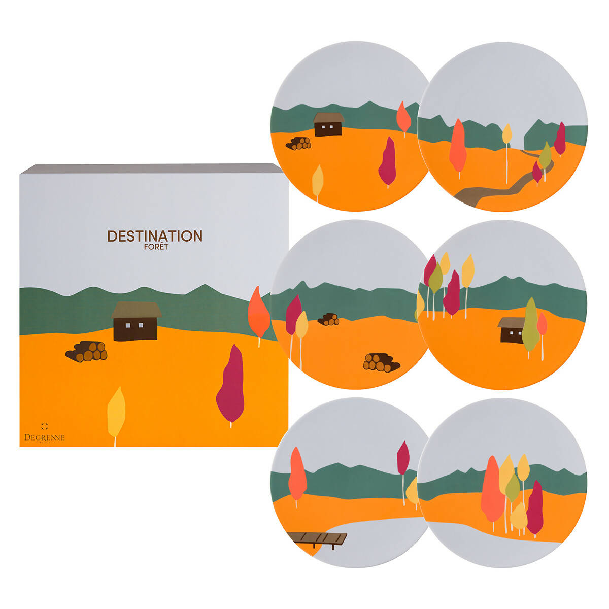 Destination Forêt Set of dinner plates  by Degrenne Paris