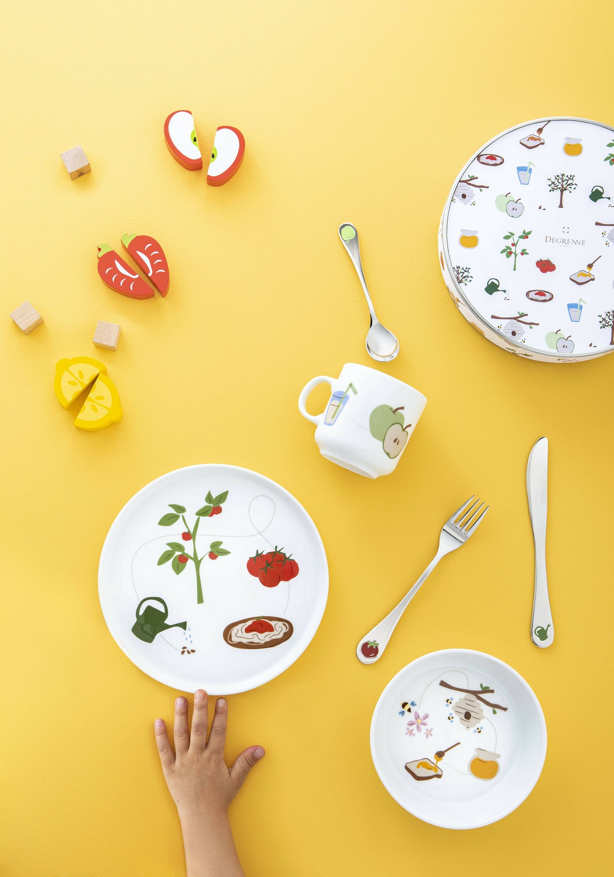 Gift Box Eveil Gourmand - Tableware and cutlery children gift box by Degrenne Paris