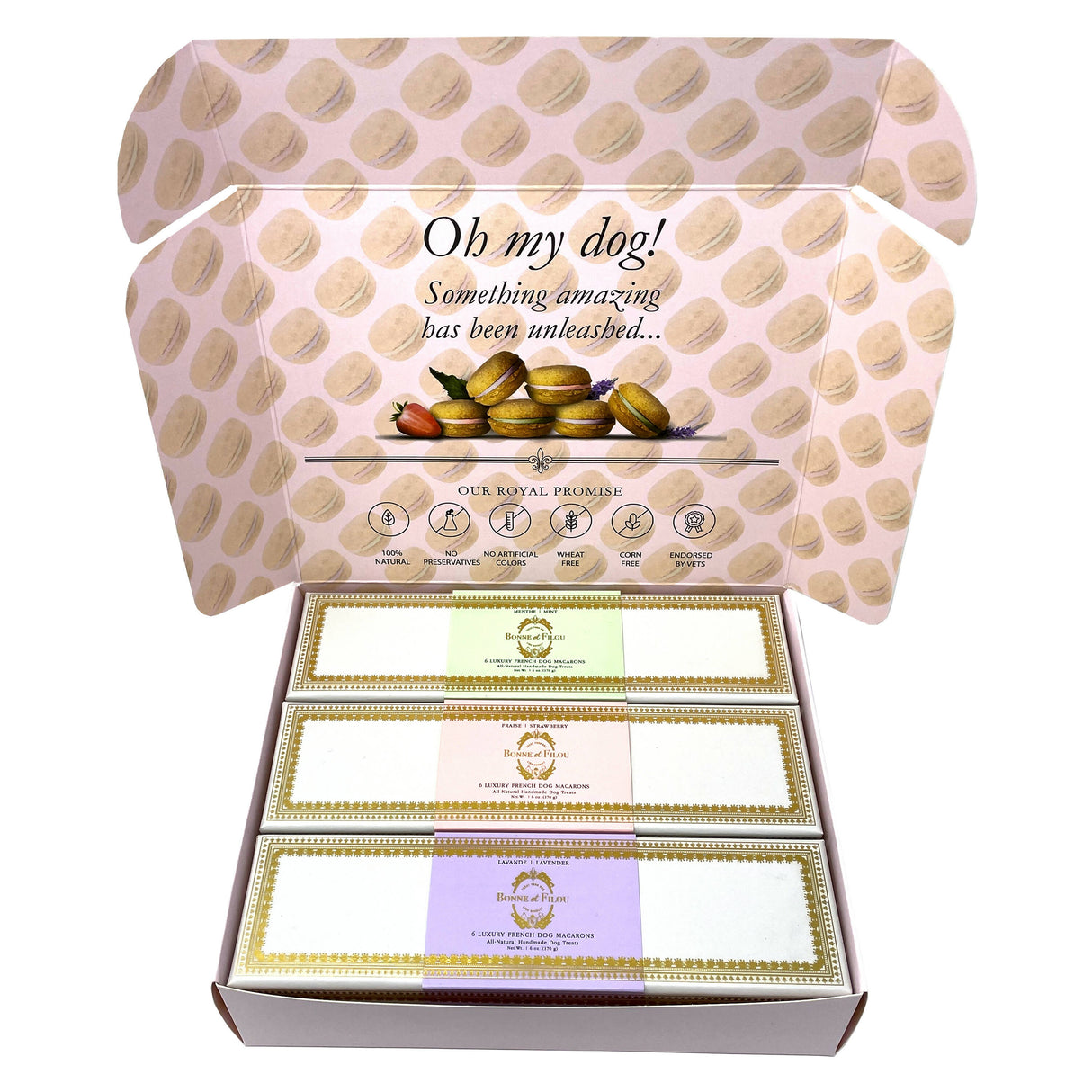 Combo Gift Pack of Dog Macarons (3 boxes of 6 units)
