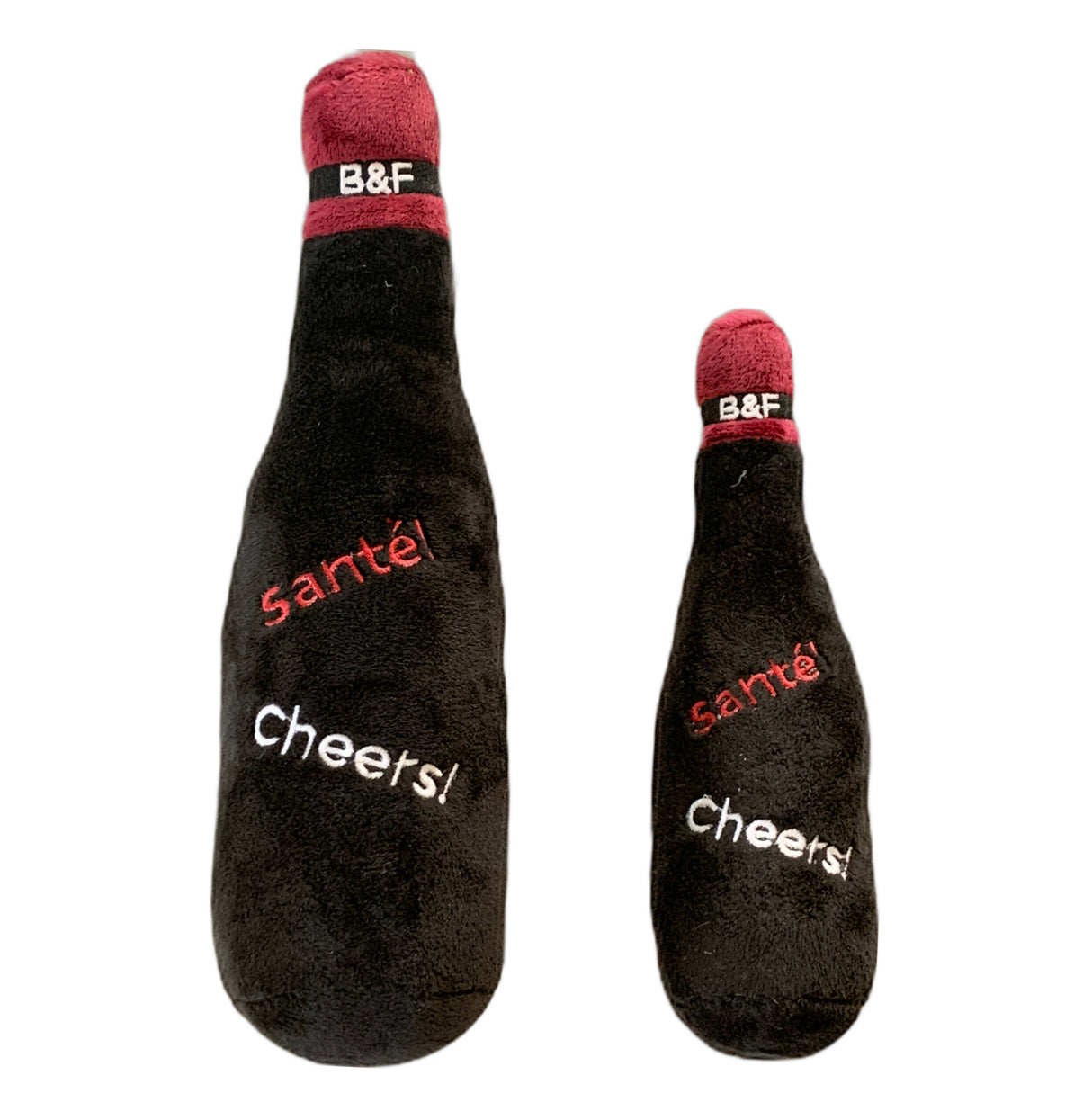 Wine Bottle Squeaky Dog Plush Toy (Bark'gundy Red Whine)