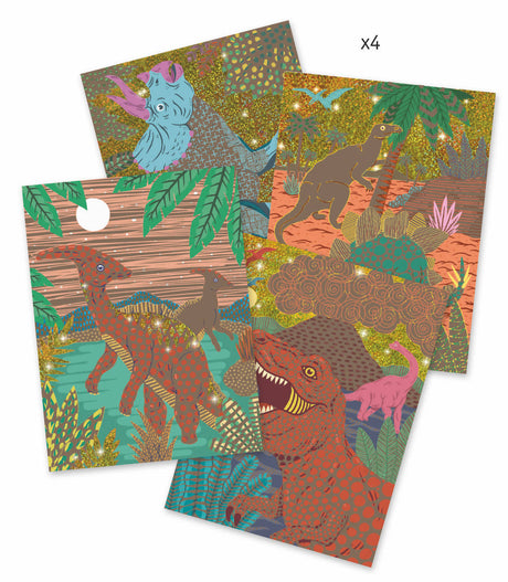 When dinosaurs reigned - scratch cards - Djeco
