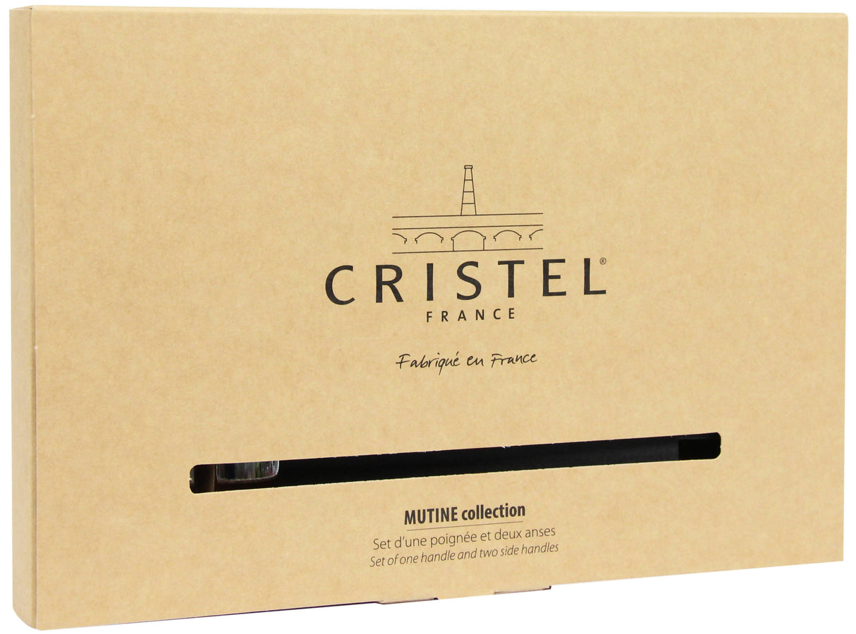 Cristel Black removable handle set (1 long + 2 side)