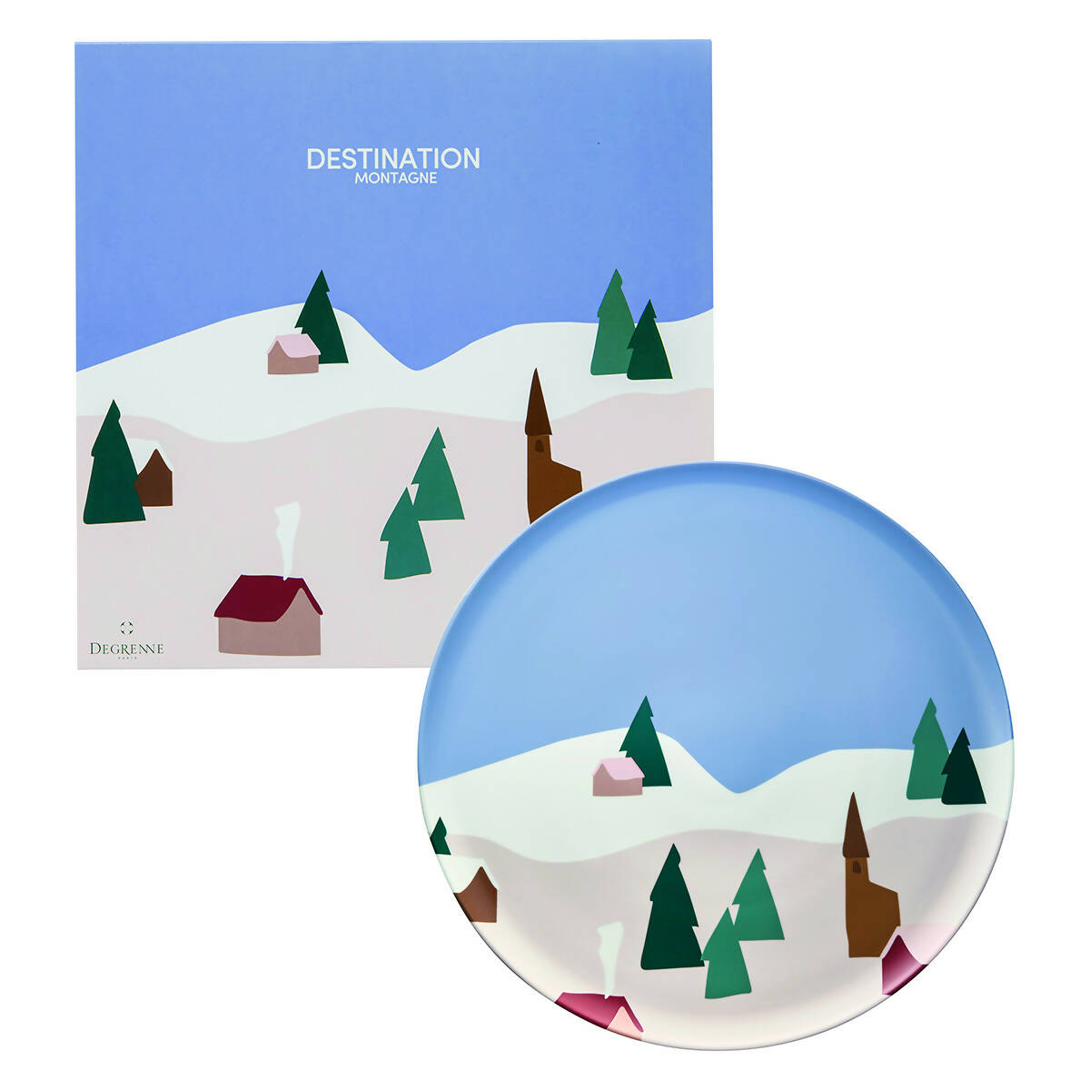 Destination Montagne Gift Box of Round Shared Plate by Degrenne Paris