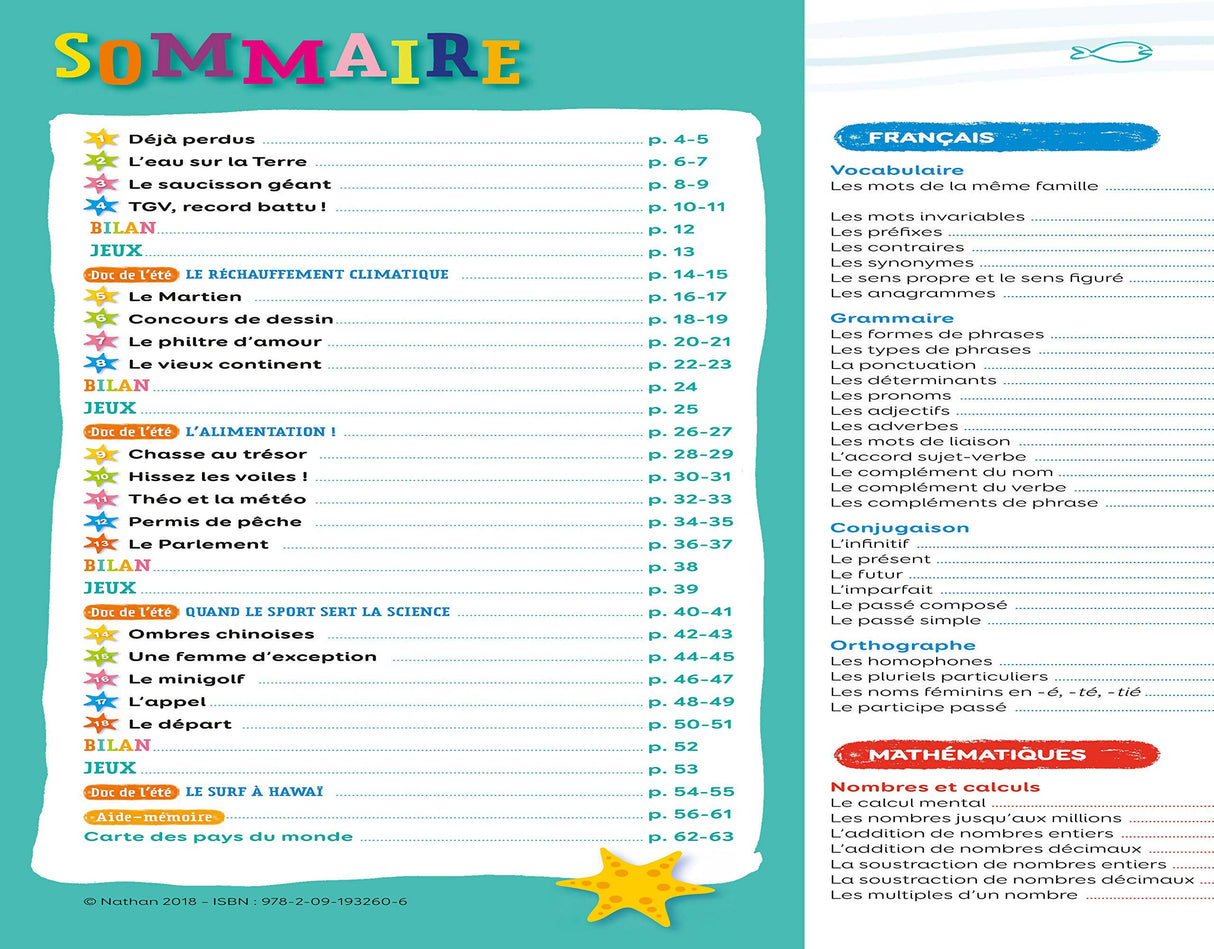 NATHAN – CAHIER DE VACANCES PRIMAIRE CM2 VERS 6ÈME