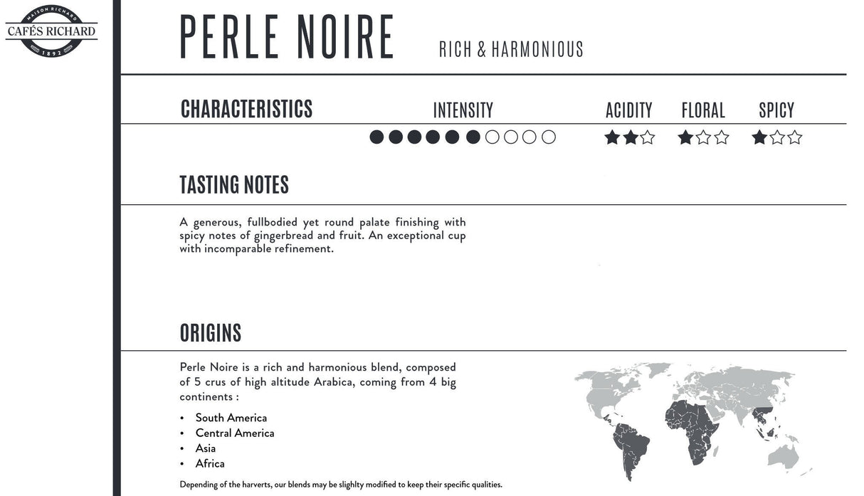 iconography and map about café richard Perle noire
