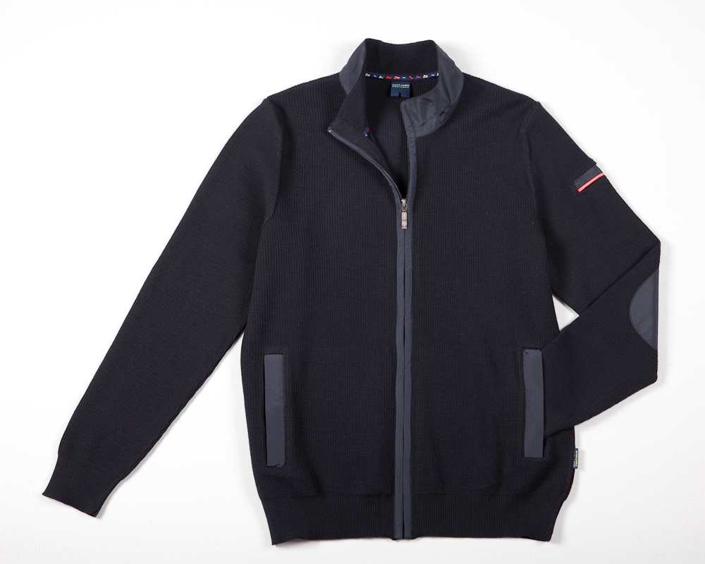 Saint James NAVIGATEUR - Comfortable Knit Cardigan with Zip (NAVY)