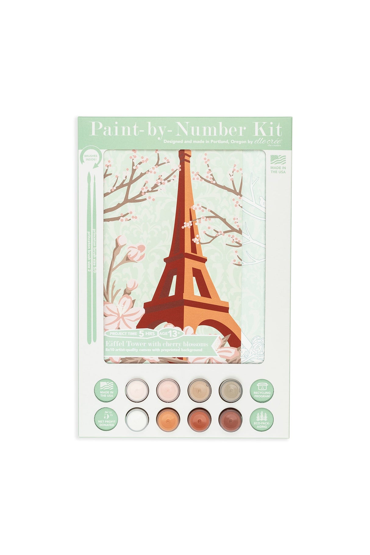 Eiffel Tower with Cherry Blossoms | 8x10 paint-by-number kit