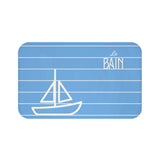 Nautical Baby Blue “Le Bain” Bath Mat