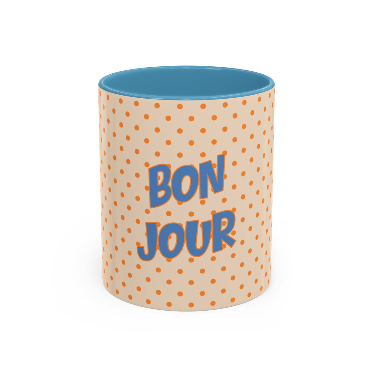 Bonjour Polka Dot Coffee Mug