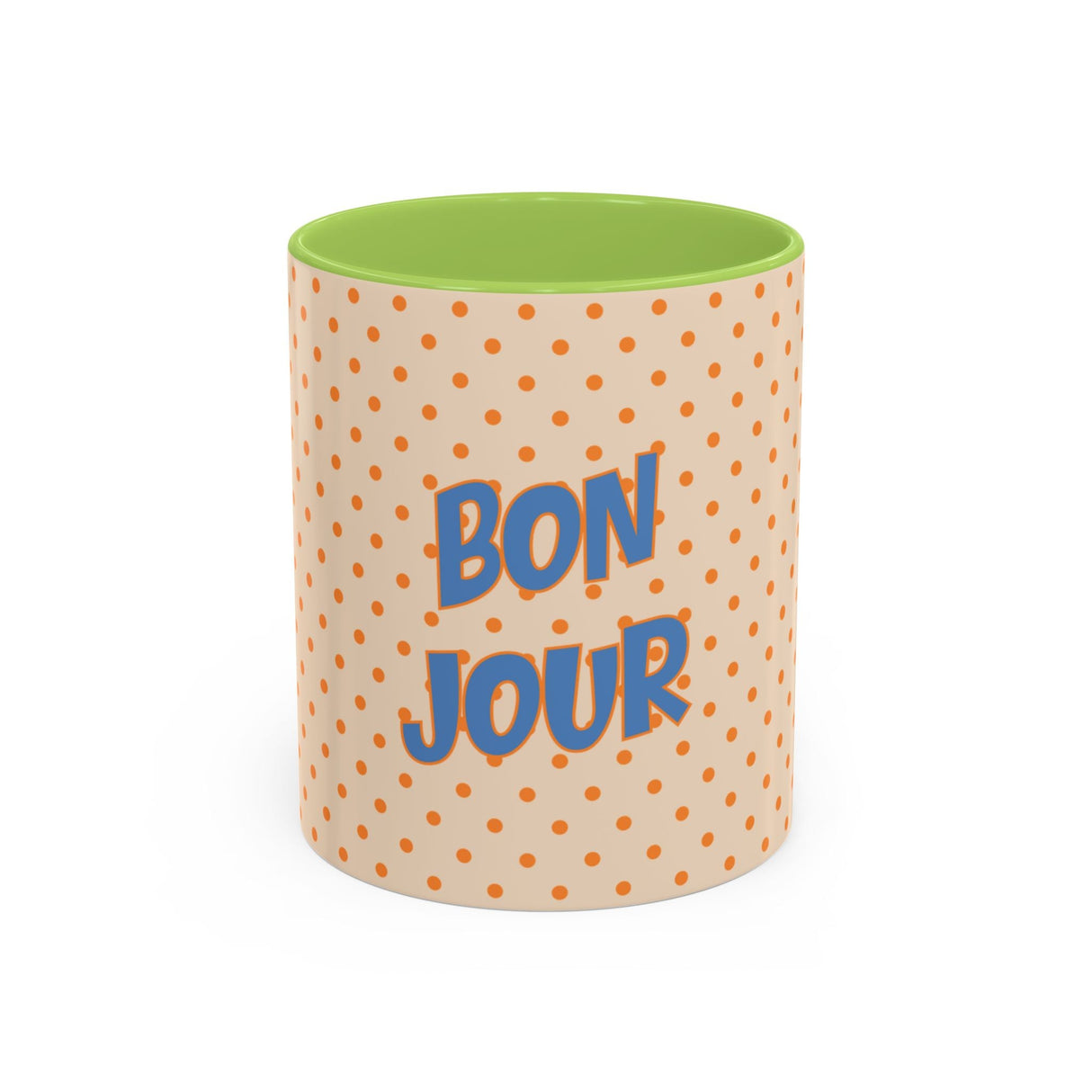 Bonjour Polka Dot Coffee Mug
