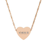 Engraved Heart AMOUR Necklace