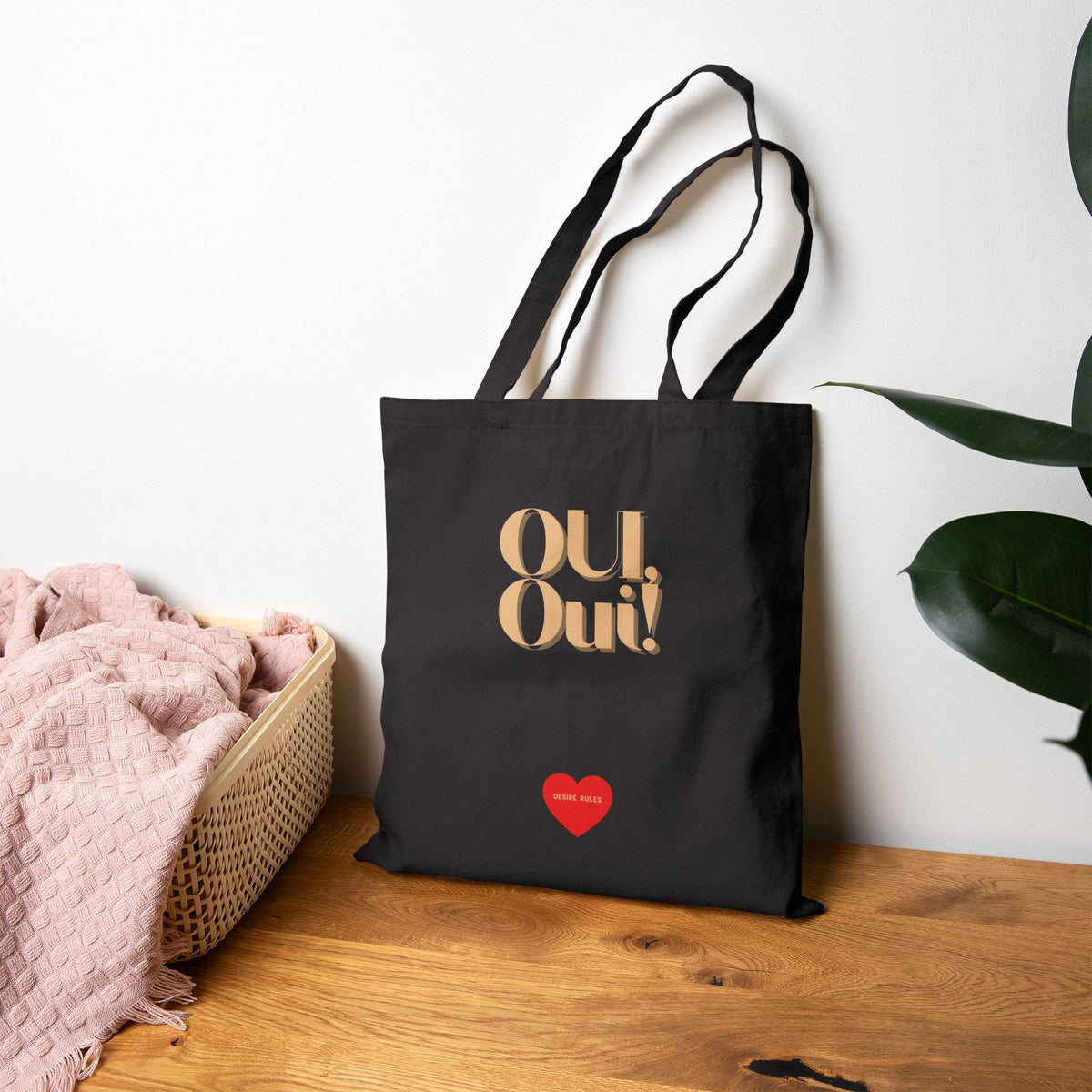 Black Canvas Tote, OUI, Oui!