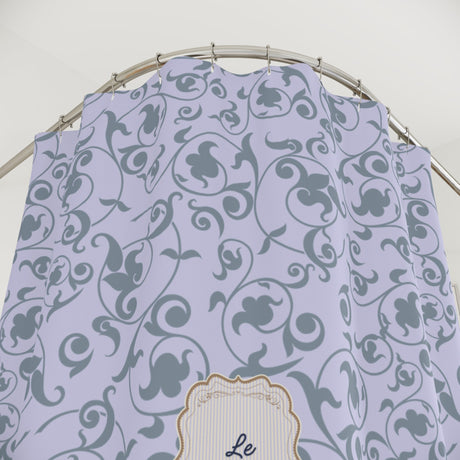 Lilac  'Le Bain' Elegant Floral Shower Curtain | Vintage Bath Decor