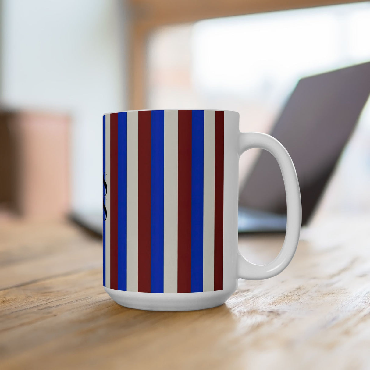 Paris Vibes Spark Joy Striped Ceramic Mug (11oz & 15oz)