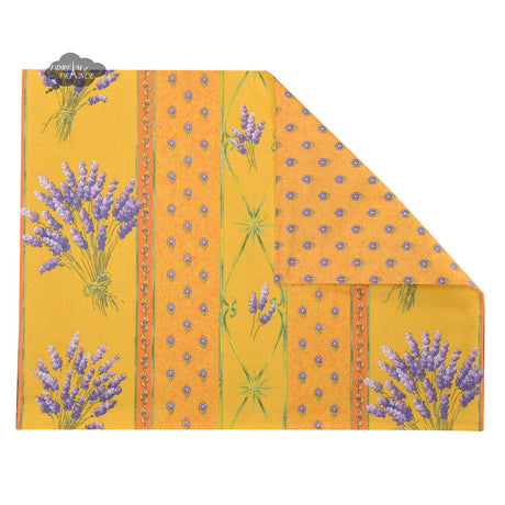 Lavender Yellow Acrylic-Coated Cotton Reversible Placemat by Le Cluny