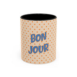 Bonjour Polka Dot Coffee Mug