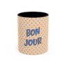 Bonjour Polka Dot Coffee Mug