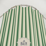 Le Bain Green Striped  Shower Curtain | Vintage French Bathroom