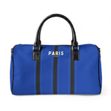Paris Je T'aime Leather Weekender Bag - blue