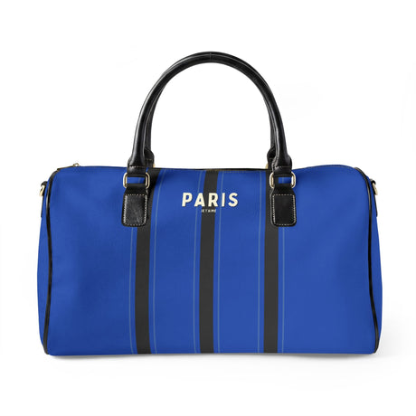 Paris Je T'aime Leather Weekender Bag - blue