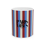 Paris Vibes Spark Joy Striped Ceramic Mug (11oz & 15oz)