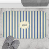 Bonjour French blue Stripe Bath Mat