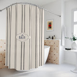 Shower Curtain — Grey Striped French 'Le Bain' Bathroom Decor