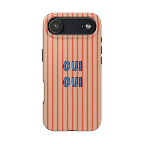 'OUI OUI' RED Striped iPhone Case