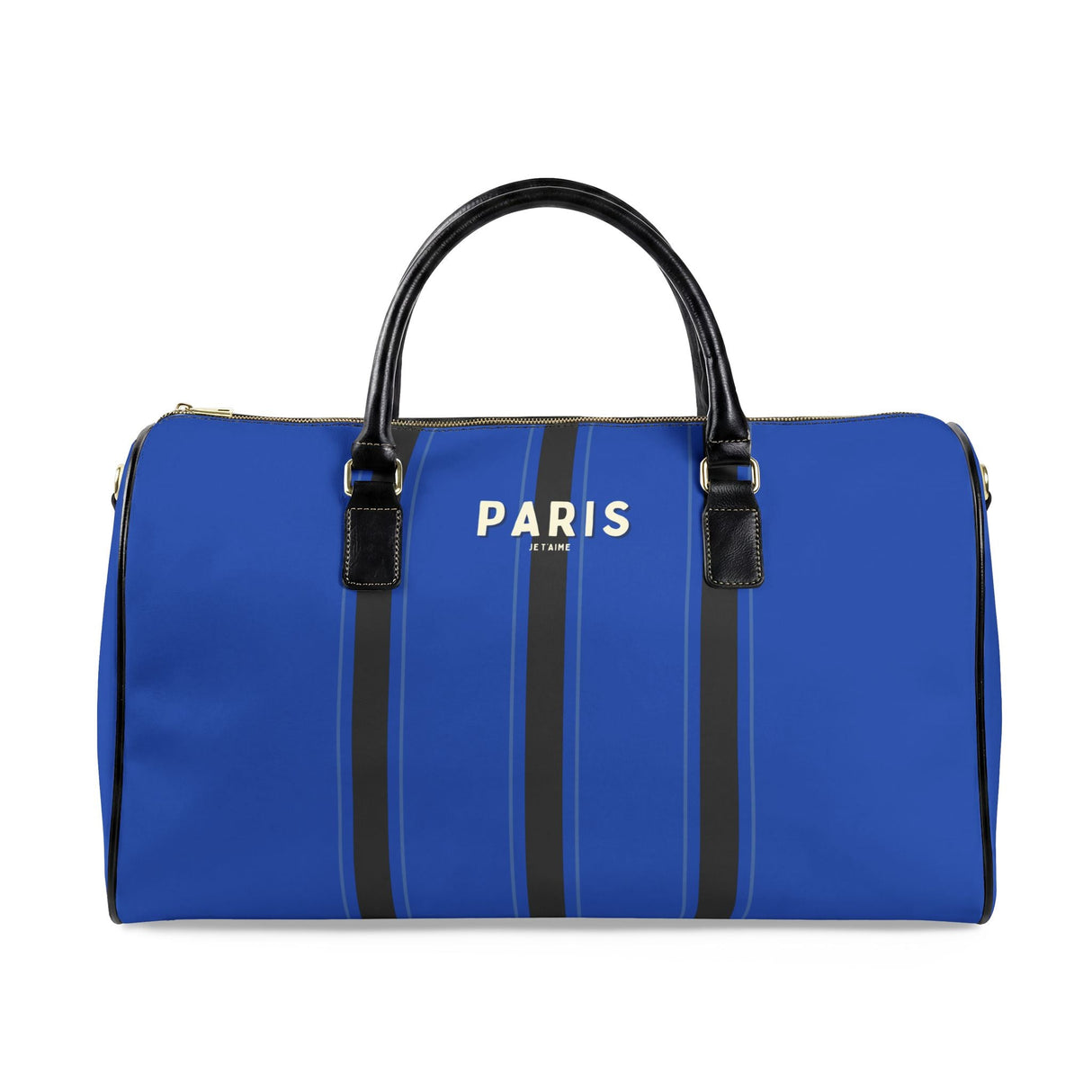 Paris Je T'aime Leather Weekender Bag - blue