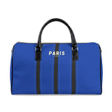 Paris Je T'aime Leather Weekender Bag - blue