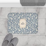Le Bain Vintage Floral Bath Mat, Grey-Blue Pattern