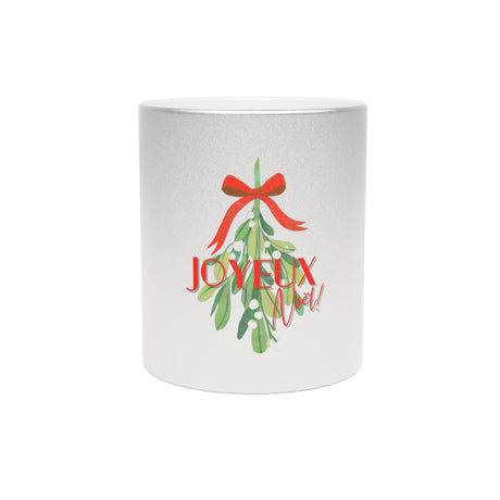 Metallic Joyeux Noel Christmas Morning Cup, Holiday Sparkle
