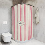 Shower Curtain — Pink Striped French 'Le Bain' Bathroom Decor