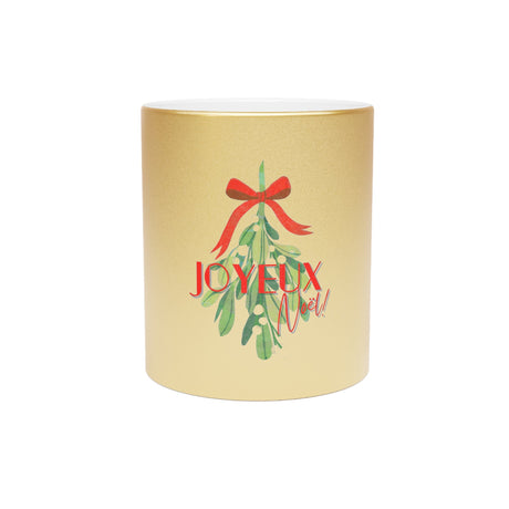 Metallic Joyeux Noel Christmas Morning Cup, Holiday Sparkle