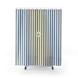 Le Bain Striped French Blue Shower Curtain | Nautical French Bathroom