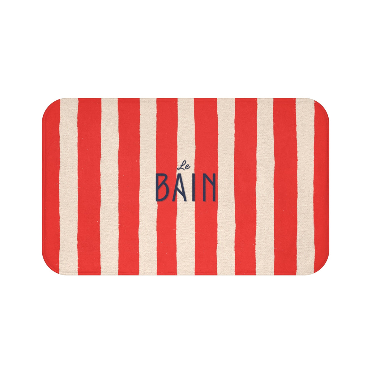 Le Bain Red Striped Bath Mat