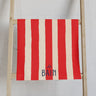 Le Bain Coral Red Striped Hand Towel