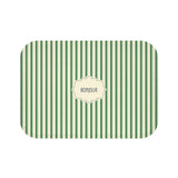 Bonjour GREEN Stripe Bath Mat — Vintage French Bathroom Rug