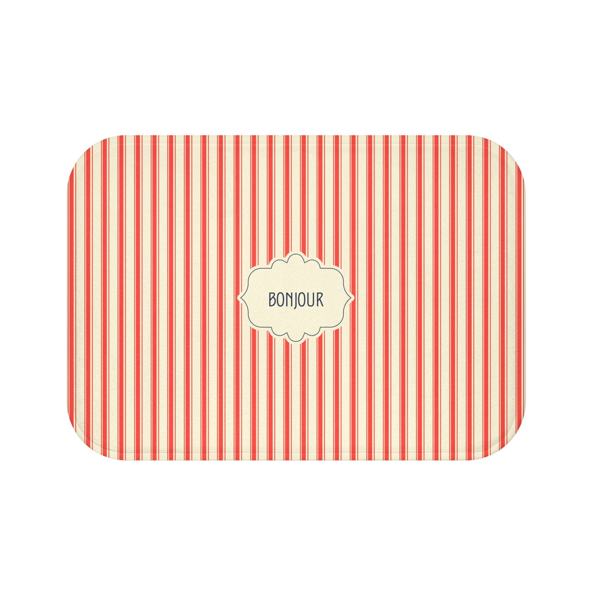 Bonjour Red Stripe Bath Mat