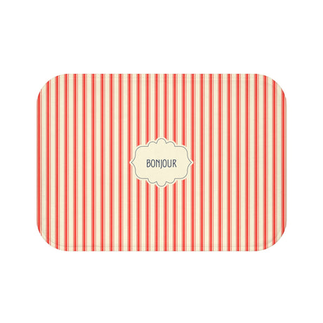 Bonjour Red Stripe Bath Mat