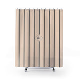 Shower Curtain — Grey Striped French 'Le Bain' Bathroom Decor