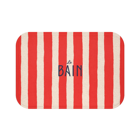 Le Bain Red Striped Bath Mat