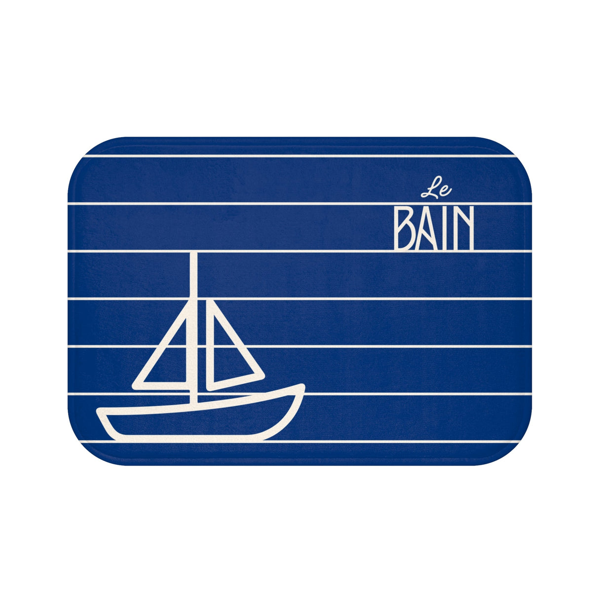 Nautical Blue “Le Bain” Bath Mat