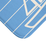 Nautical Baby Blue “Le Bain” Bath Mat