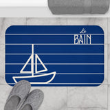 Nautical Blue “Le Bain” Bath Mat
