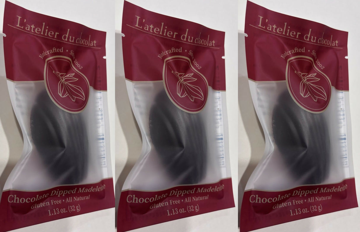 Chocolate Dipped Madeleines - Gluten Free - Set of 3